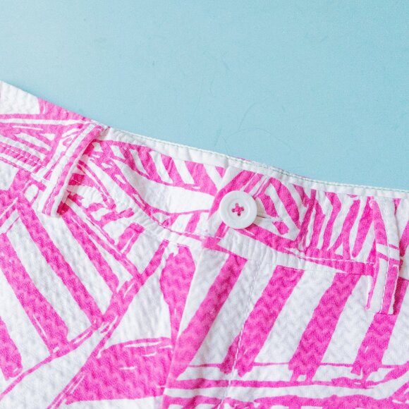 Lilly Pulitzer The Walsh Short Capri Pink Yacht Sea Textured Print Shorts Size 4 - Picture 2 of 9